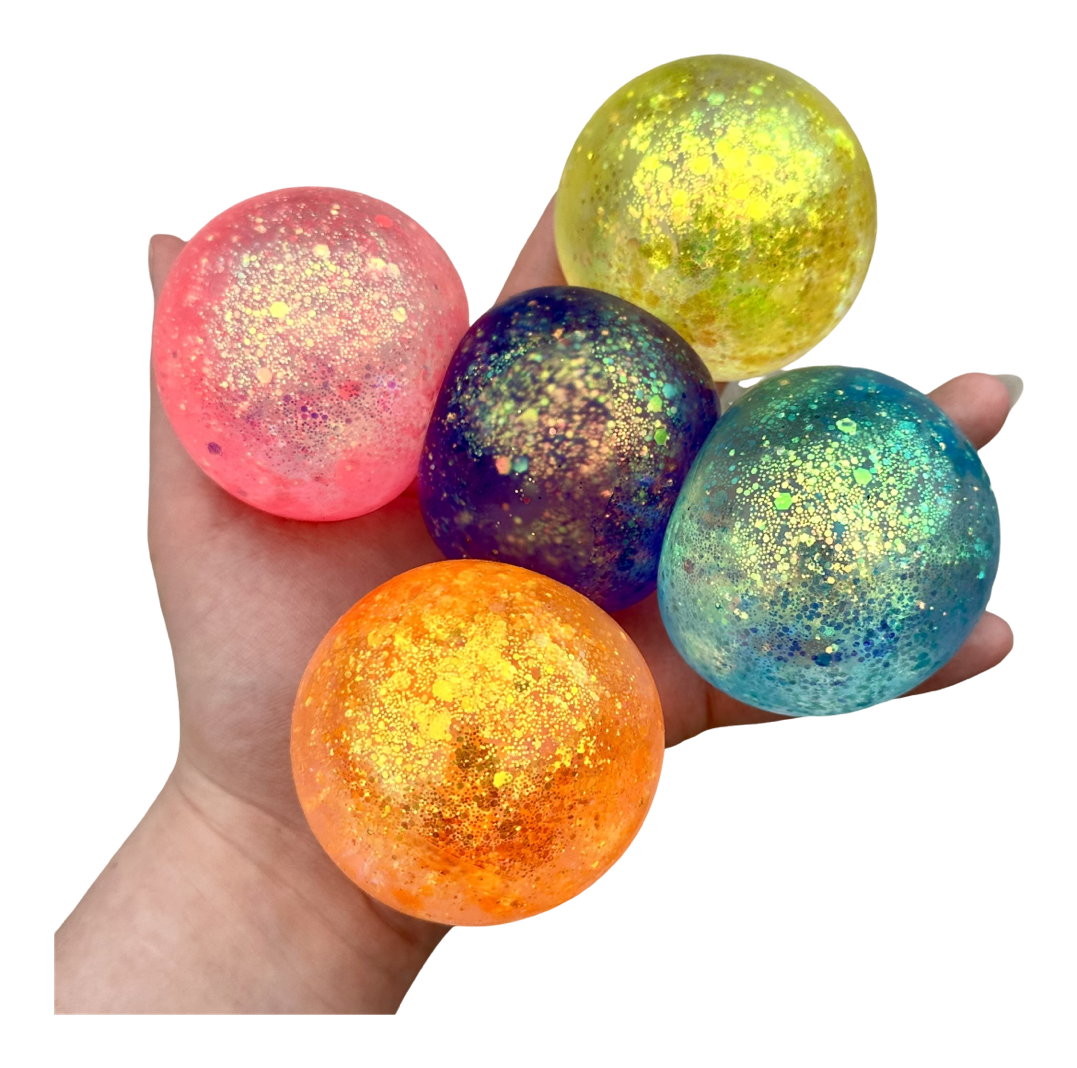 glitter slime stress ball